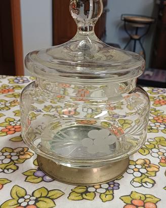 biscottiera porta caramelle vintage in.vetro