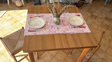Tavolo cucina salone 90 x 90 raddoppiabile rovere