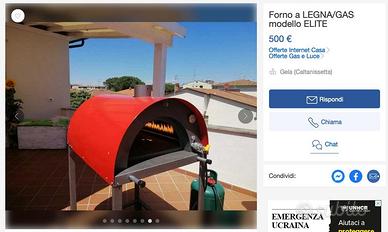 Forno a legna /gas modello "Elite "