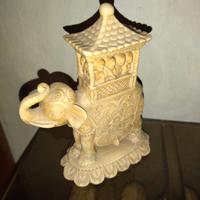 3 Sculture Marmo Pietra Souvenir Elefante Indiano