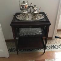 Carrello/vetrina ciliegio e vetro