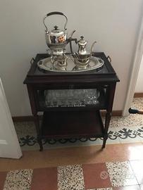 Carrello/vetrina ciliegio e vetro