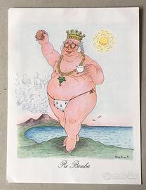 Stampa di satira politica firmato Forattini 91