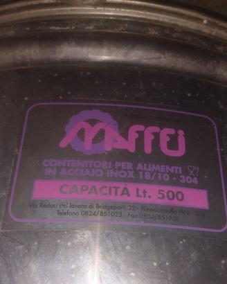 Contenitore per alimenti in acciaio inox 18/10.