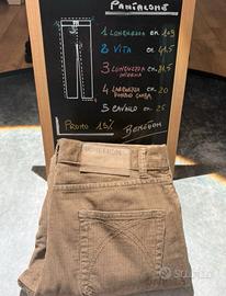 Pantaloni Benetton uomo W31 velluto marrone
