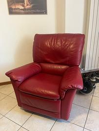 Poltrona Reclinabile in vera pelle