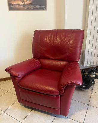 Poltrona Reclinabile in vera pelle