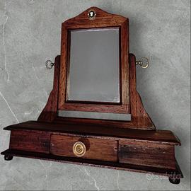 antica specchiera  portagioie con  pietre e cammeo