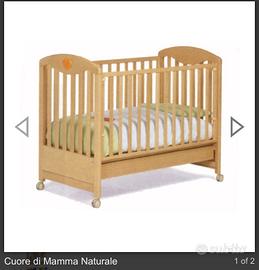 Lettino legno Foppapedretti, materasso e piumino