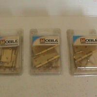 N. 3 CERNIERE MOBILA POM. SFERICI 50 X 40 OTTONATE