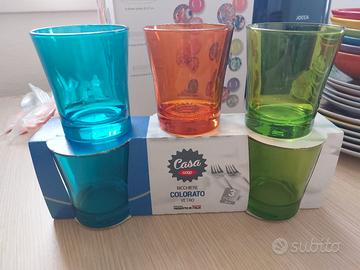 set 6 bicchieri colorati 