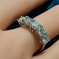 Anello veretta argento e Moissanite