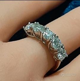 Anello veretta argento e Moissanite