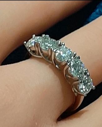 Anello veretta argento e Moissanite