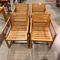 Set 4 poltroncine in legno da esterno