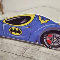 Lettino per bambini BATCAR 140x70 con materasso e