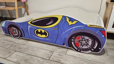 Lettino per bambini BATCAR 140x70 con materasso e