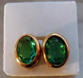 orecchini clips pietra verde Alta bigiotteria 