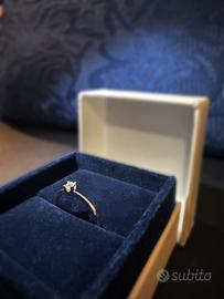 Anello diamante vero e oro bianco