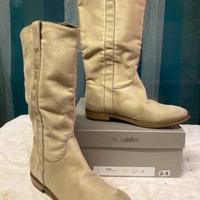 Stivaletti SADDLER in pelle scamosciata beige tg39