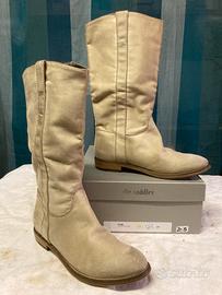 Stivaletti SADDLER in pelle scamosciata beige tg39