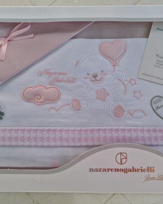 lenzuola culla neonato rosa