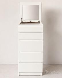 Cassettiera IKEA MALM con specchio – bianca