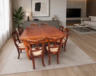 Set di tavolo allungabile e 6 sedie usate