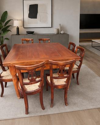 Set di tavolo allungabile e 6 sedie usate