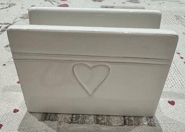 Porta-tovaglioli in ceramica bianca ‘Luxe Lodge’