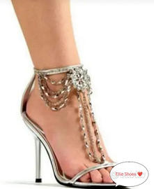 Scarpe Donna Ellie High Heels Tacco 12 Silver Glam