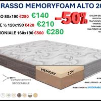 Materasso MemoryFoam - Sfoderabile - Alto 20 cm