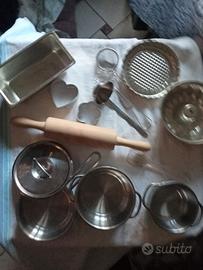 pentole x bambole in acciaio.