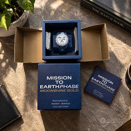 OMEGA X SWATCH Earthphase Moonshine Gold BLU NUOVO