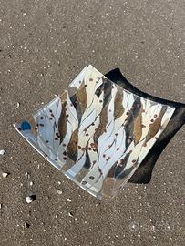 Piatto vetro di Murano | 20 x 20 cm | foglia d'oro