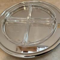 Antipastiera cristallo e ottone/palladio ditta MAM