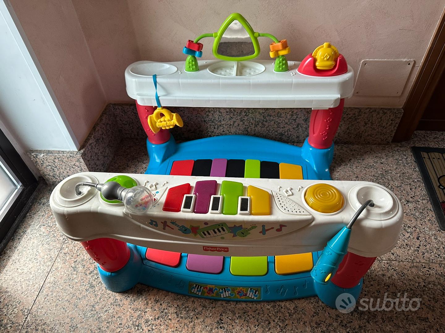 Bambini Girello Fisso Fisher Price Pianoforte Con Girello Fisher