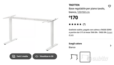 TROTTEN base regolabile per scrivania