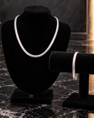 raggiante set collana bracciale argento uomo donna