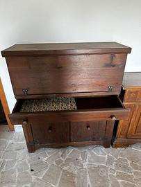 Credenza / Madia Rustica in Legno Massello Ribalta