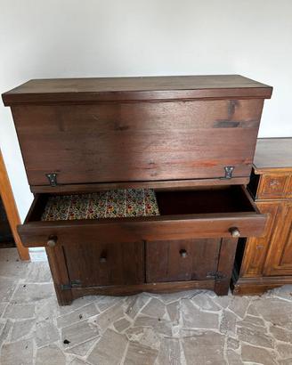 Credenza / Madia Rustica in Legno Massello Ribalta