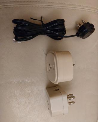 2 Spine/filtro ADSL + Spina e cavo telefonico mt 2