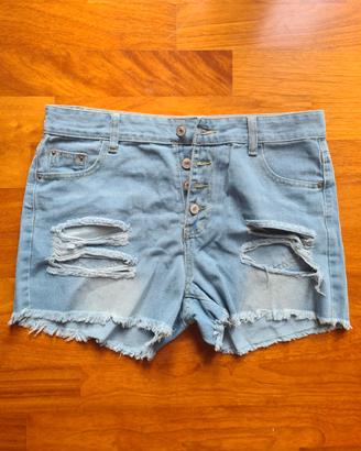 Shorts jeans donna strappati vita bassa nuovi L