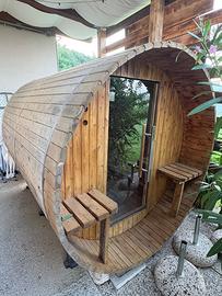 Sauna a forma di botte