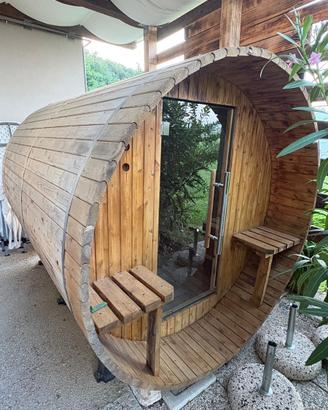 Sauna a forma di botte