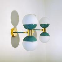 Coppia Applique DOPPIA SFERA Stilnovo Styl AZZURRO