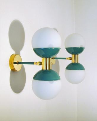 Coppia Applique DOPPIA SFERA Stilnovo Styl AZZURRO