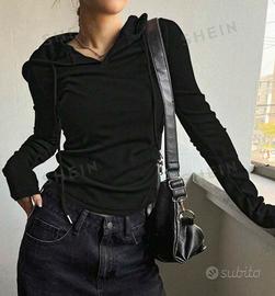 T-shirt maglia termica a costine donna tg S 