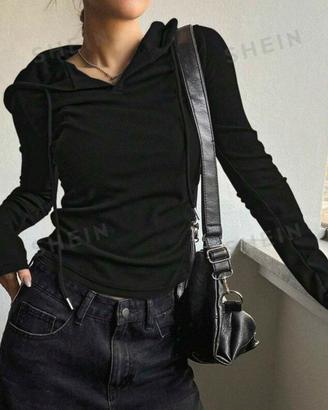 T-shirt maglia termica a costine donna tg S 