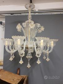 lampadario in vetro di murano a 8 punti luce 